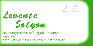 levente solyom business card