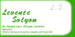 levente solyom business card